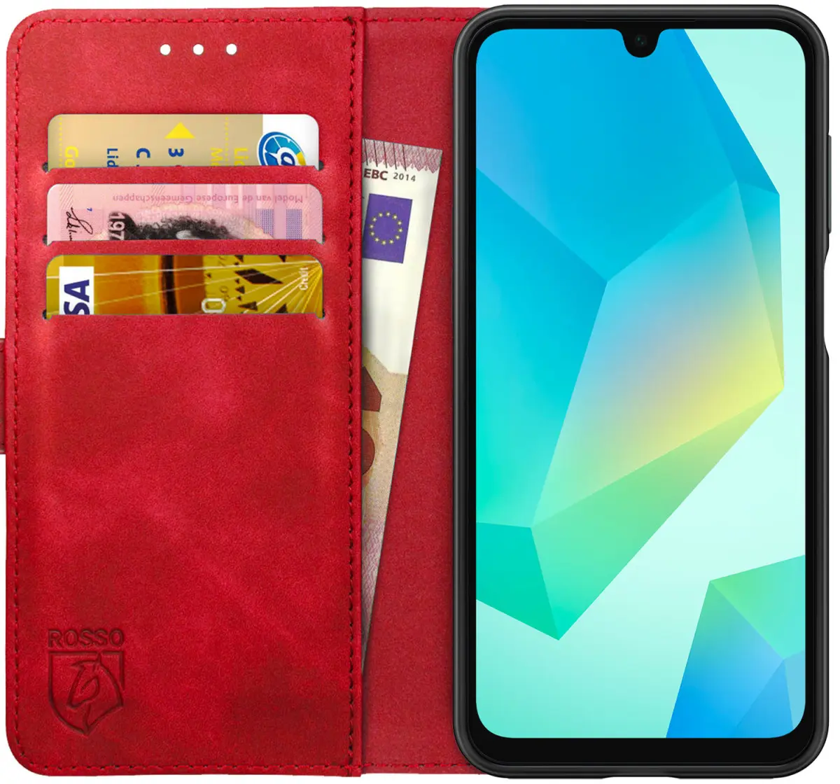 Rosso Element Samsung Galaxy A16 Hoesje Book Case Wallet Rood afbeelding 1