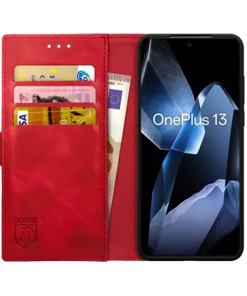 Rosso Element OnePlus 13 Hoesje Book Case Wallet Rood Hoesjes