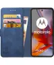 Rosso Element Motorola Moto G75 Hoesje Book Case Wallet Blauw