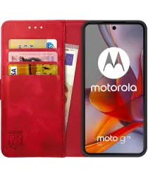 Rosso Element Motorola Moto G75 Hoesje Book Case Wallet Rood