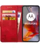 Rosso Element Motorola Moto G75 Hoesje Book Case Wallet Rood