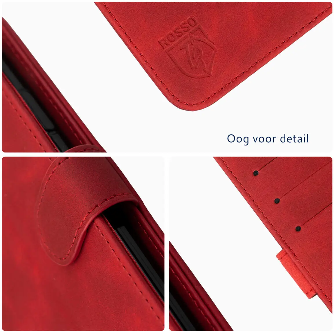 Rosso Element Motorola Moto G75 Hoesje Book Case Wallet Rood afbeelding 4