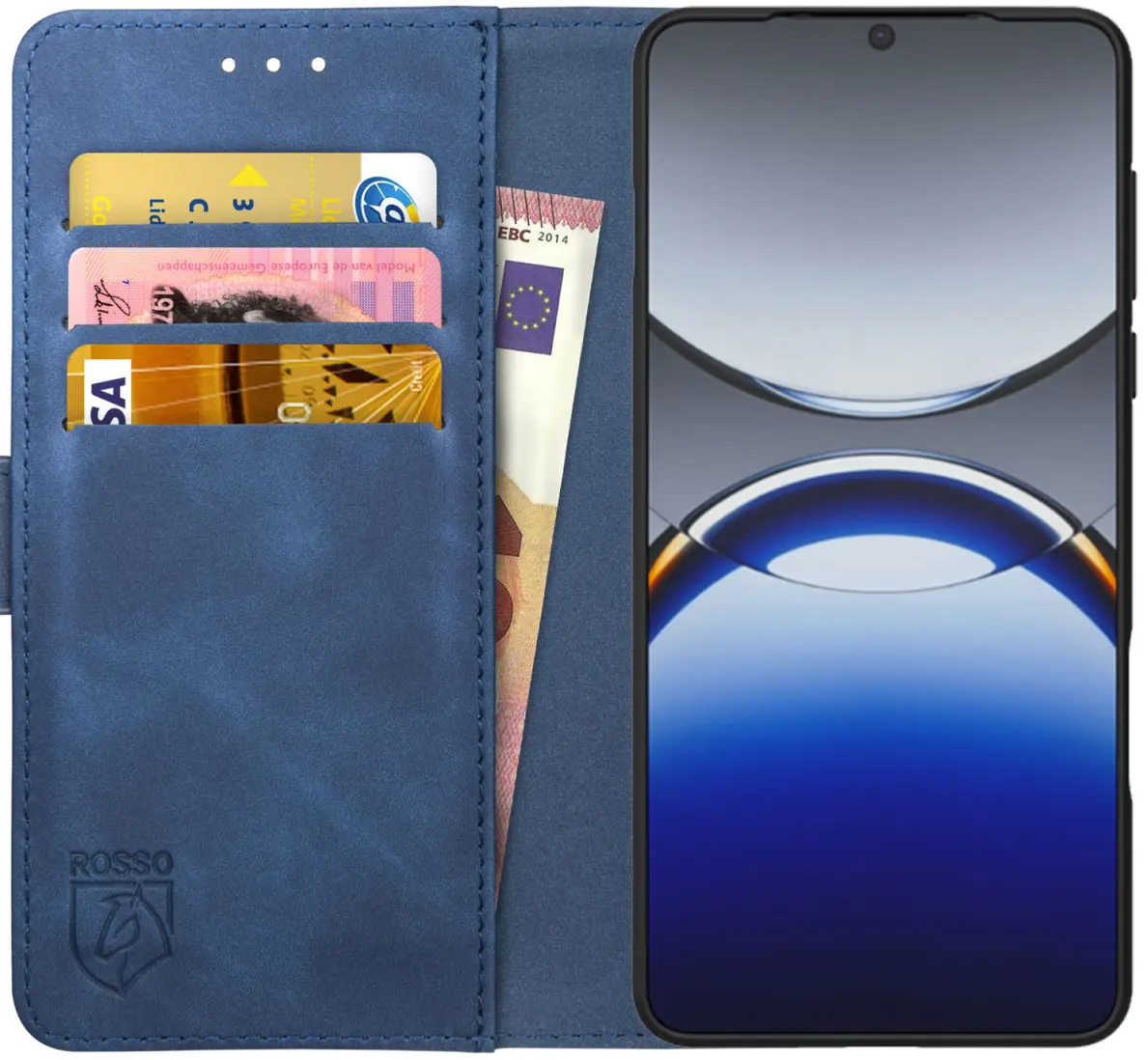 Rosso Element Oppo Find X8 Pro Hoesje Book Case Wallet Blauw afbeelding 1