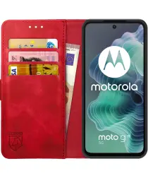 Rosso Element Motorola Moto G35 Hoesje Book Case Wallet Rood