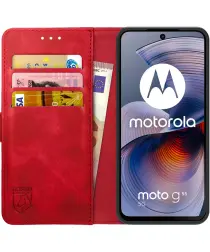 Rosso Element Motorola Moto G55 Hoesje Book Case Wallet Rood