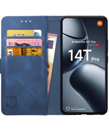 Rosso Element Xiaomi 14T Pro Hoesje Book Case Wallet Blauw Hoesjes