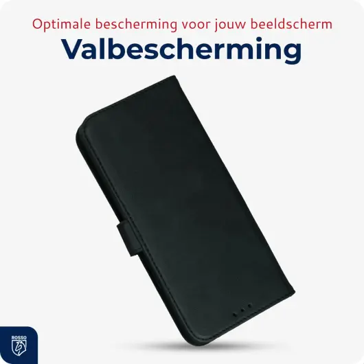 Rosso Deluxe Samsung Galaxy A56 Hoesje Echt Leer Book Case Zwart afbeelding 7