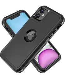 Apple iPhone 11 / XR Hoesje Dual-Layer Hybride Back Cover met MagSafe Zwart afbeelding