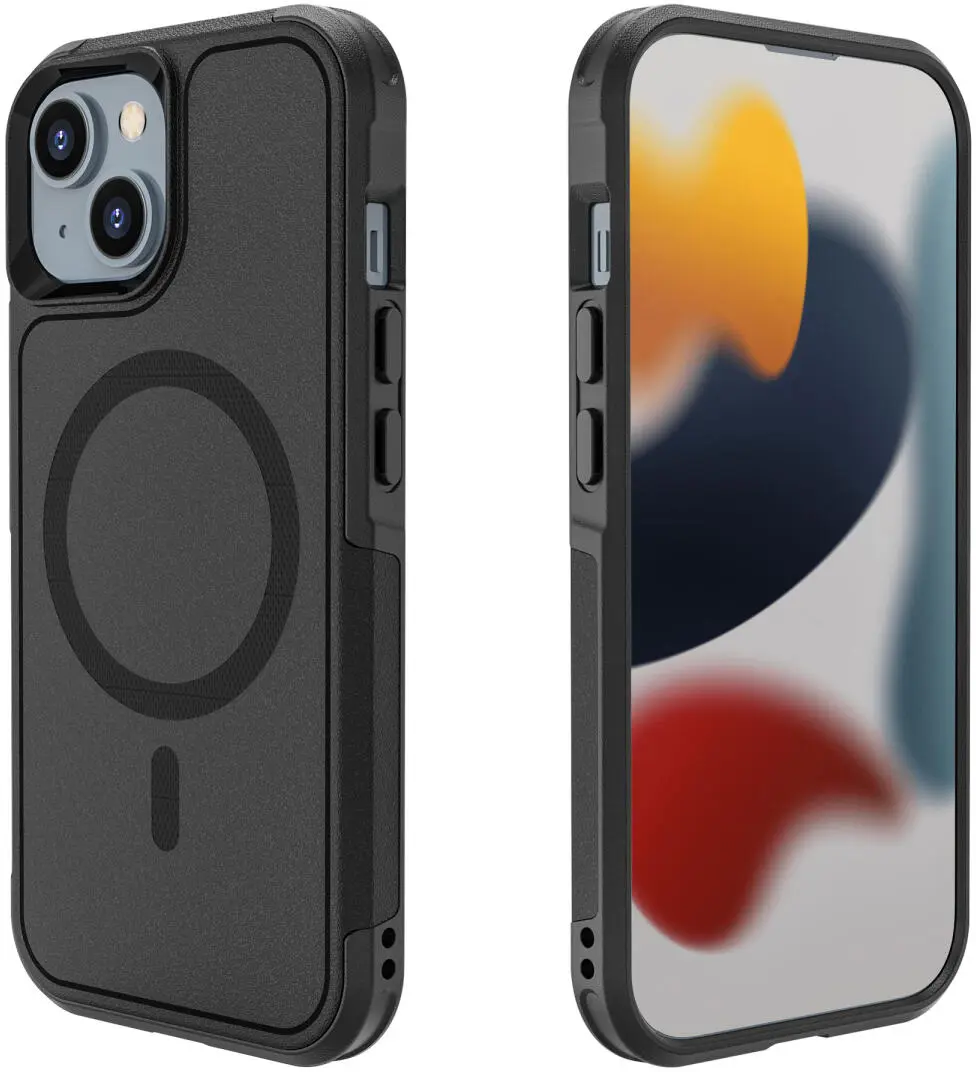 Apple iPhone 15 Hoesje Dual-Layer Hybride Back Cover met MagSafe Zwart afbeelding 9