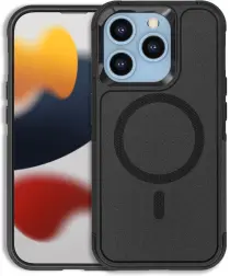 Apple iPhone 15 Pro Hoesje Dual-Layer Hybride Back Cover met MagSafe Zwart afbeelding