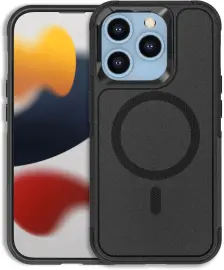 Apple iPhone 15 Pro Hoesje Dual-Layer Hybride Back Cover met MagSafe Zwart afbeelding