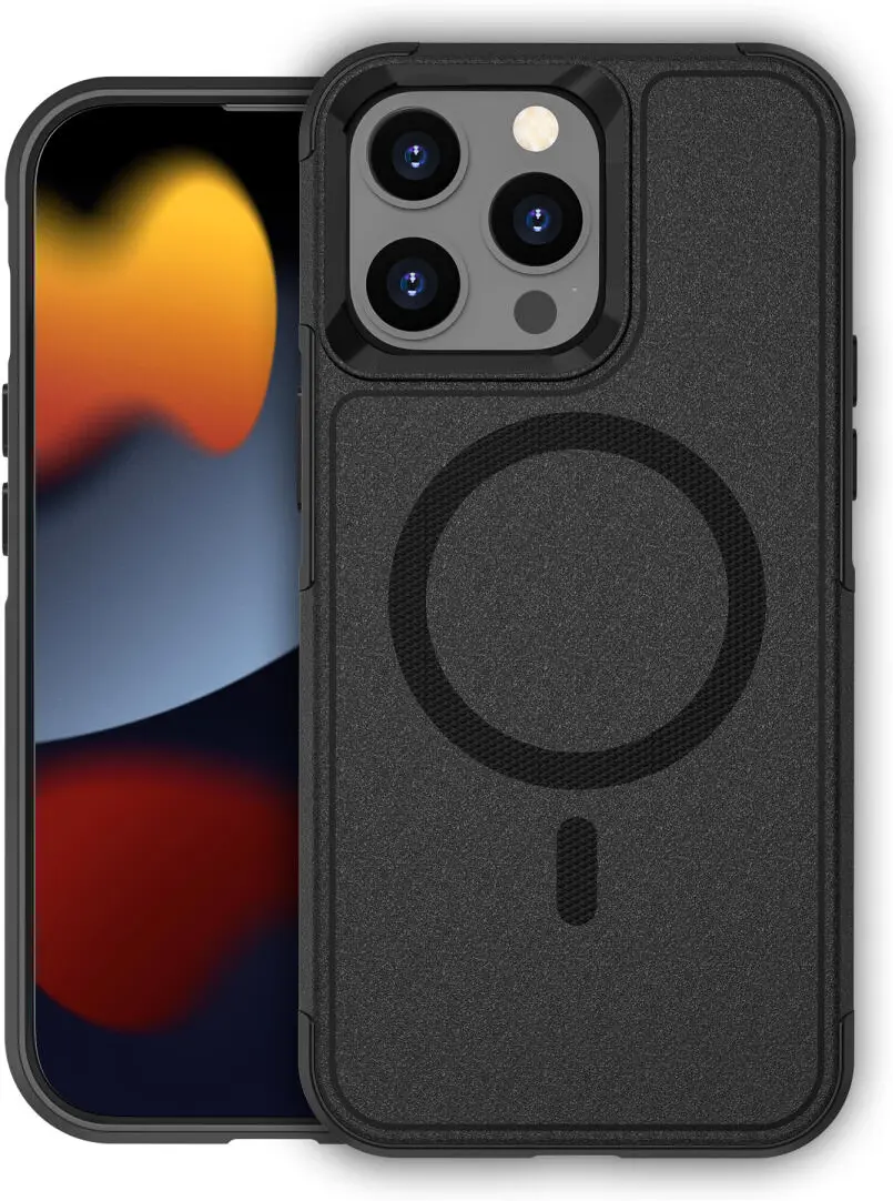 Apple iPhone 15 Pro Max Hoesje Dual-Layer Hybride Back Cover met MagSafe Zwart afbeelding 8