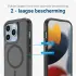 Apple iPhone 15 Pro Max Hoesje Dual-Layer Hybride Back Cover met MagSafe Zwart afbeelding 4