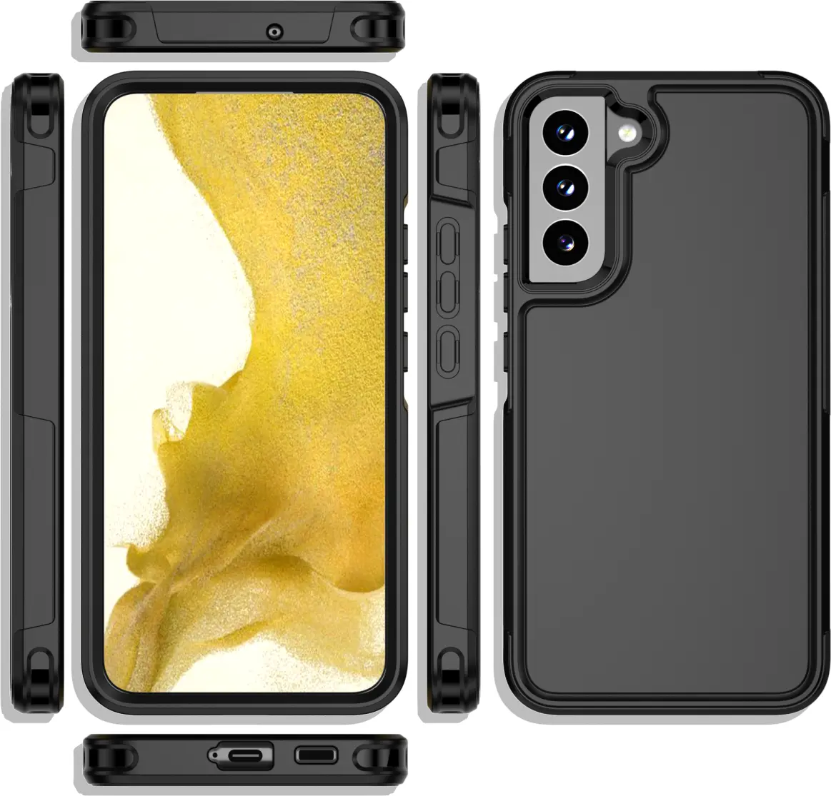 Samsung Galaxy S22 Plus Hoesje Dual-Layer Hybride Back Cover met MagSafe Zwart afbeelding 12