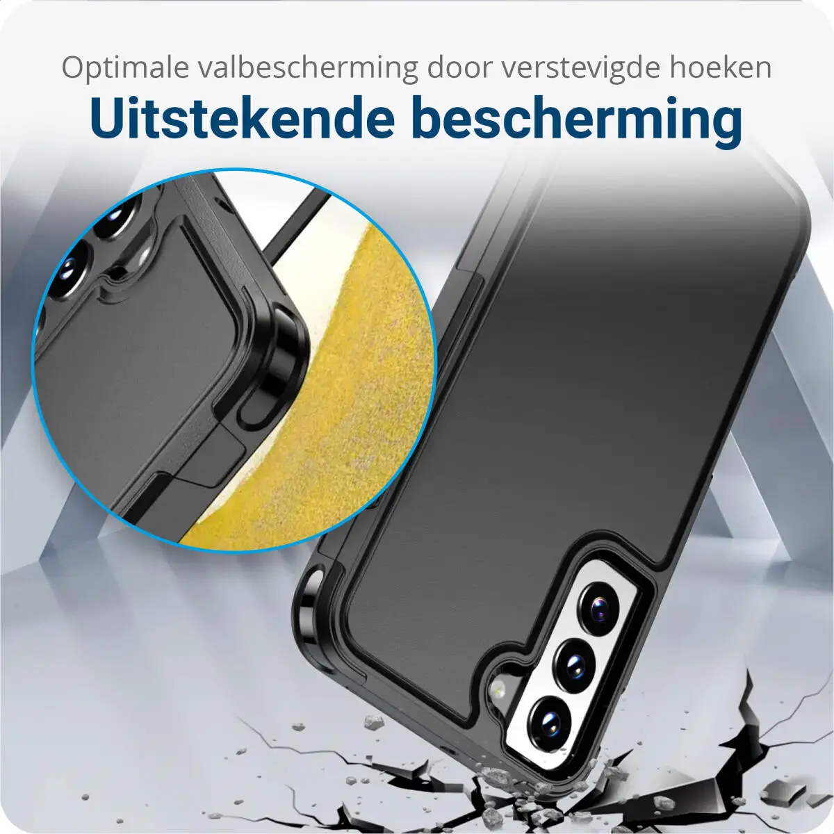 Samsung Galaxy S22 Plus Hoesje Dual-Layer Hybride Back Cover met MagSafe Zwart afbeelding 2