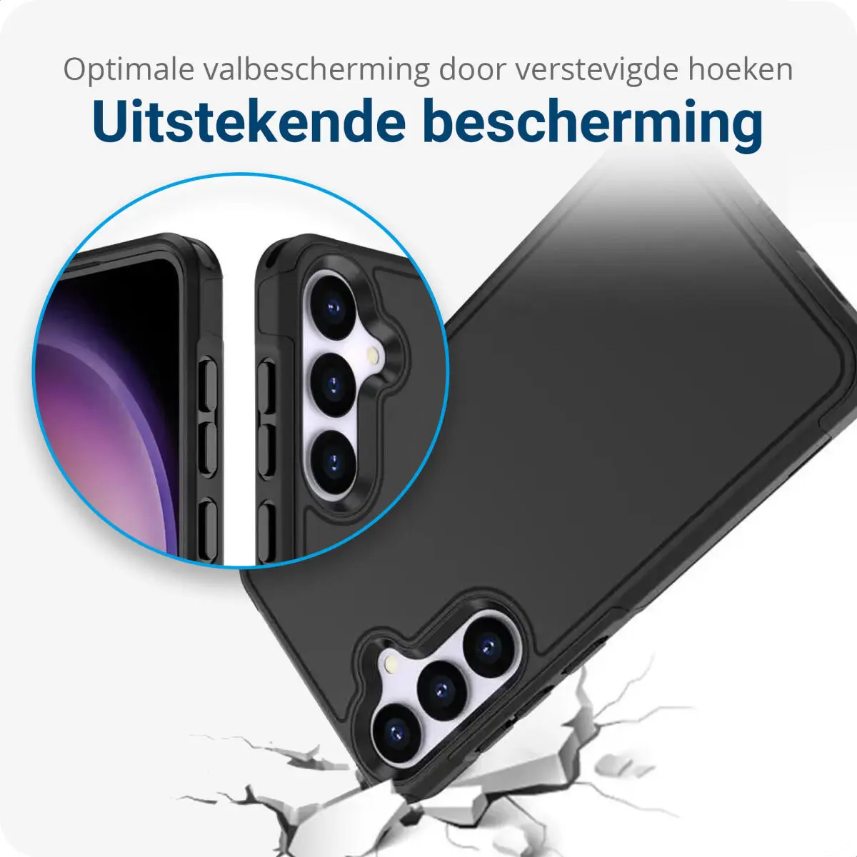 Samsung Galaxy S24 Plus Hoesje Dual-Layer Hybride Back Cover met MagSafe Zwart afbeelding 2