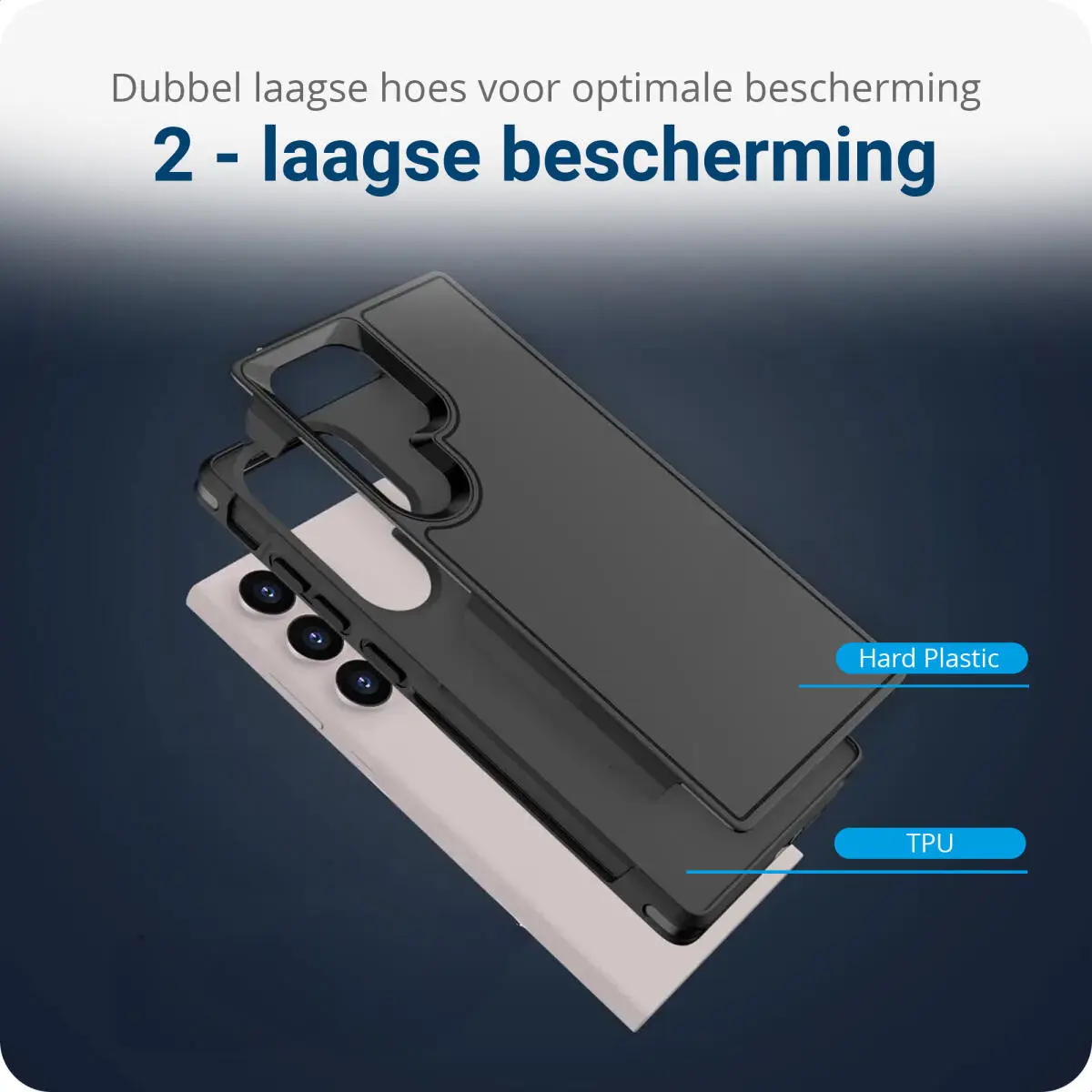 Samsung Galaxy S24 Ultra Hoesje Dual-Layer Hybride Back Cover met MagSafe Zwart afbeelding 5