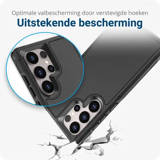 Samsung Galaxy S24 Ultra Hoesje Dual-Layer Hybride Back Cover met MagSafe Zwart afbeelding 2