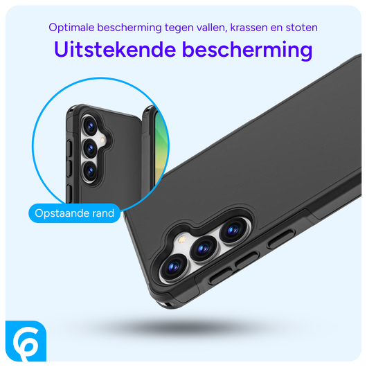 Samsung Galaxy S25 Hoesje Dual-Layer Hybride Back Cover met MagSafe / Qi2 Zwart afbeelding 2