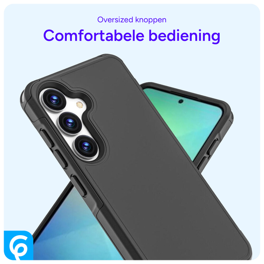 Samsung Galaxy S25 Hoesje Dual-Layer Hybride Back Cover met MagSafe / Qi2 Zwart afbeelding 6