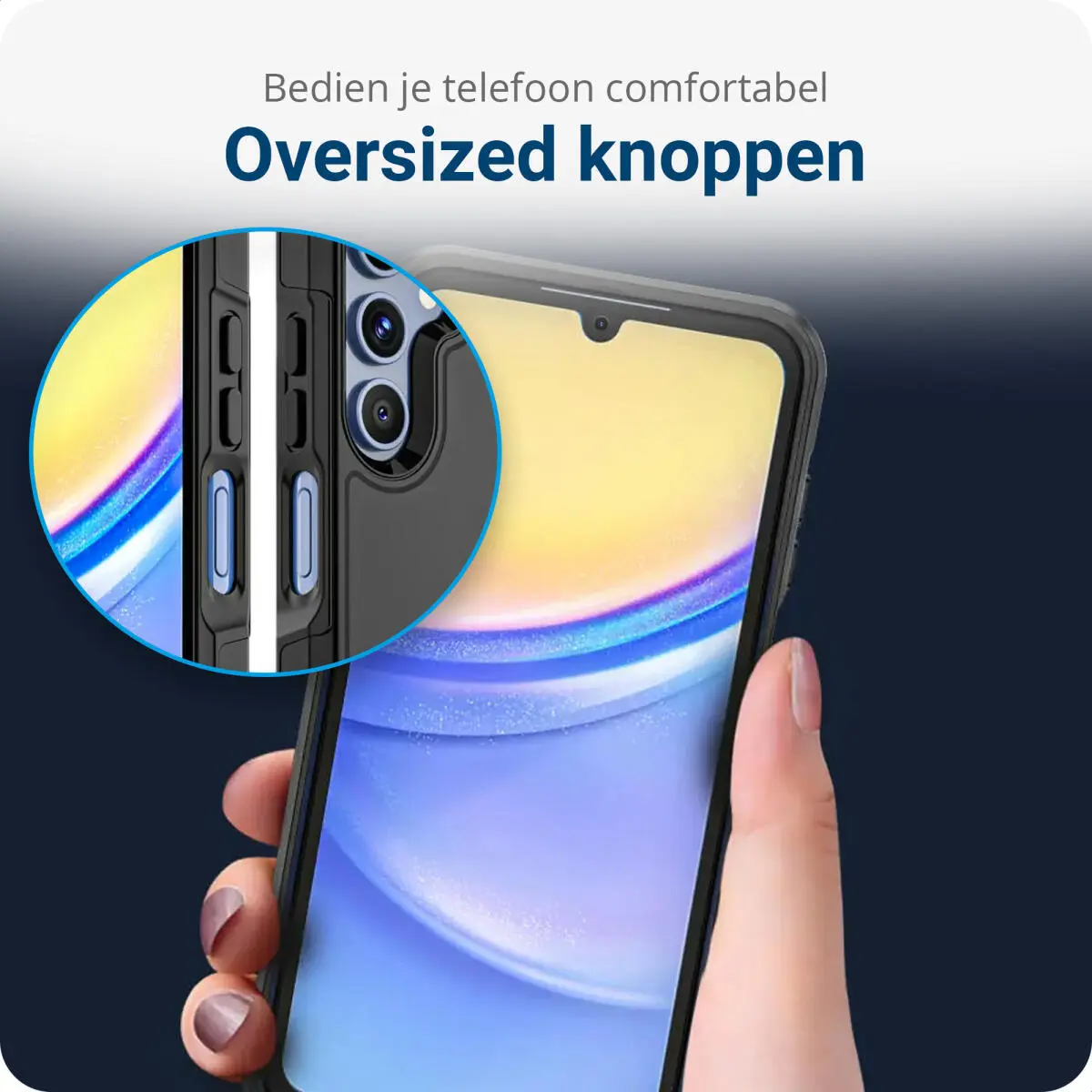 Samsung Galaxy A15 Hoesje Dual-Layer Hybride Back Cover met MagSafe Zwart afbeelding 3