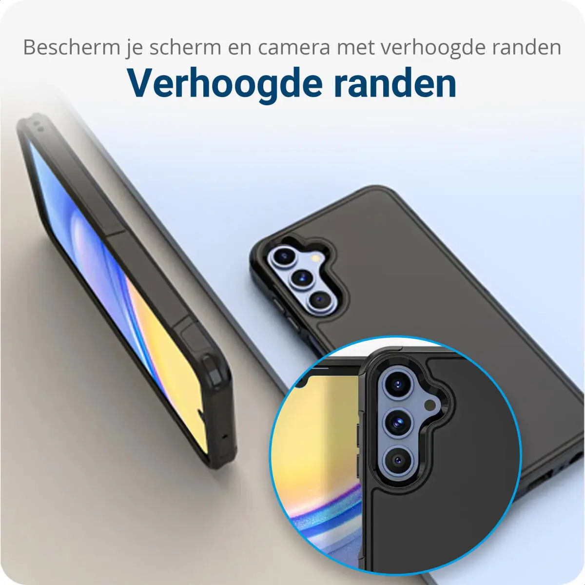 Samsung Galaxy A15 Hoesje Dual-Layer Hybride Back Cover met MagSafe Zwart afbeelding 4