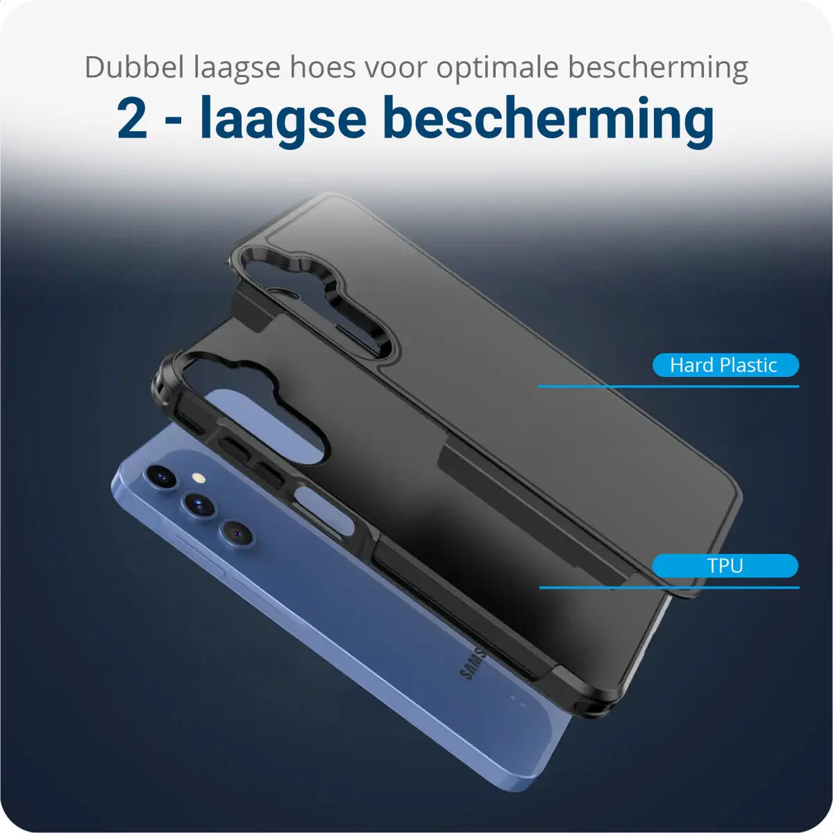 Samsung Galaxy A15 Hoesje Dual-Layer Hybride Back Cover met MagSafe Zwart afbeelding 5