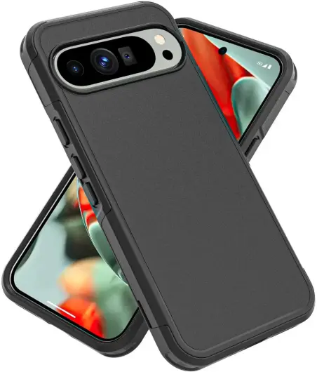 Google Pixel 9 Pro XL Hoesje Dual-Layer Hybride Back Cover met MagSafe Zwart afbeelding 1