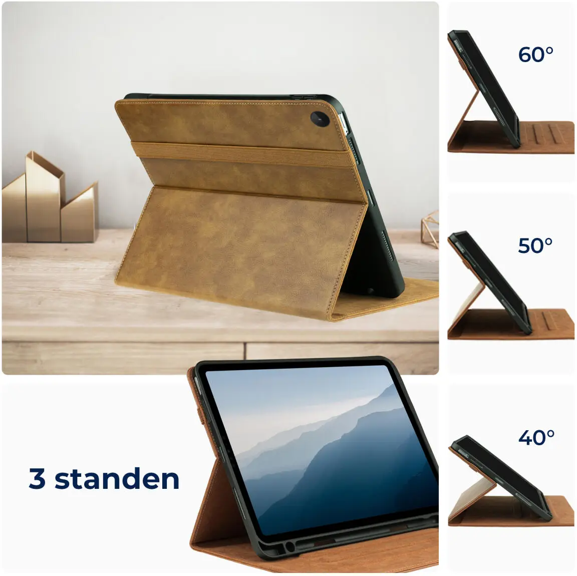 Rosso Element Lenovo Tab M10 Gen 3 (10.1) Hoes Book Case Bruin afbeelding 4