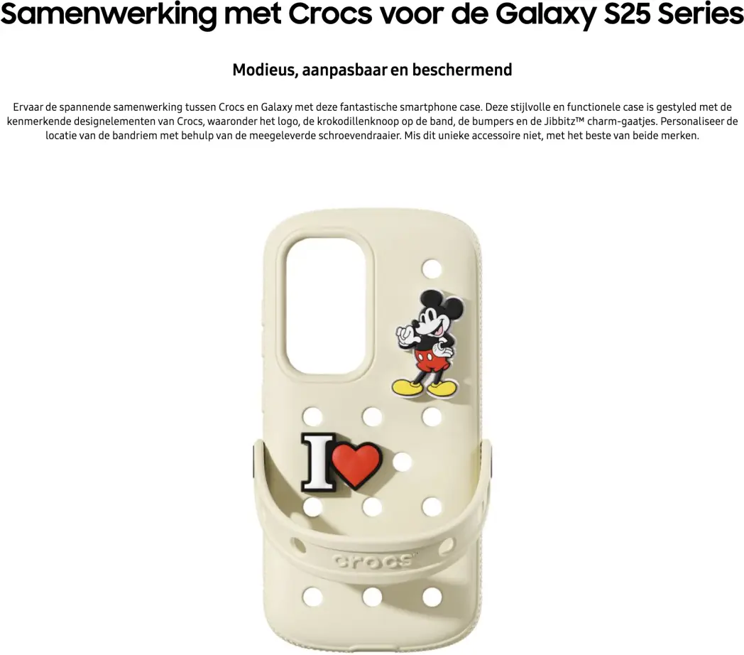 Origineel Samsung Galaxy S25 Hoesje Crocs Case Bone Beige afbeelding 4