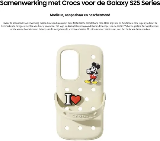 Origineel Samsung Galaxy S25 Plus Hoesje Crocs Case Bone Beige afbeelding 3