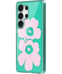 Origineel Samsung Galaxy S25 Ultra Hoesje Unikko Hybrid Case Groen/Roze