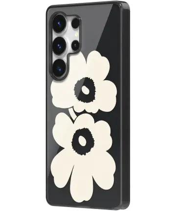 Origineel Samsung Galaxy S25 Ultra Hoesje Unikko Hybrid Case Zwart/Cream Hoesjes