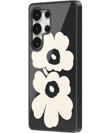 Origineel Samsung Galaxy S25 Ultra Hoesje Unikko Hybrid Case Zwart/Cream Hoesjes