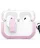 Dux Ducis PECP Apple AirPods Pro 1 / 2 Hoesje met Aluminum Haak Wit Roze