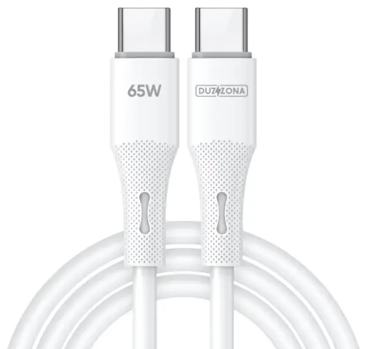 Duzzona A11 65W USB-C naar USB-C Kabel Power Delivery 1M Wit afbeelding 1