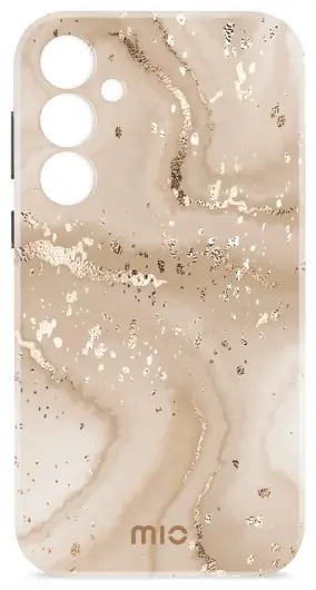 MIO MagSafe / Qi2 Samsung Galaxy S25 Ultra Hoesje Hard Shell Cover Gold Marble afbeelding 1