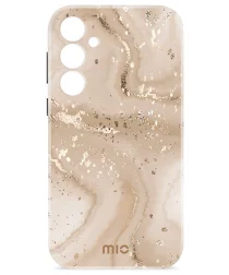 MIO MagSafe / Qi2 Samsung Galaxy S25 Hoesje Hard Shell Back Cover Gold Marble