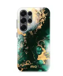 MIO MagSafe / Qi2 Samsung Galaxy S25 Ultra Hoesje Back Cover Green Marble afbeelding