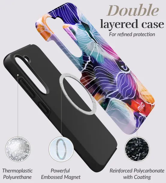 MIO MagSafe / Qi2 Samsung Galaxy S25 Ultra Hoesje Back Cover Flowers afbeelding 7
