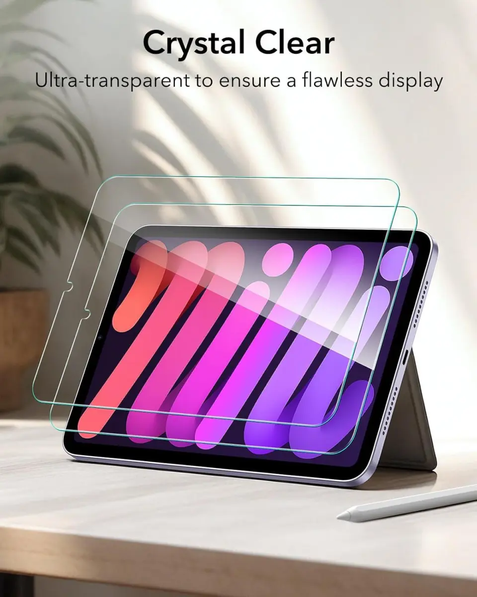 ESR iPad Mini 7/6 Screen Protector Tempered Glass met Montageframe (2-Pack) afbeelding 3