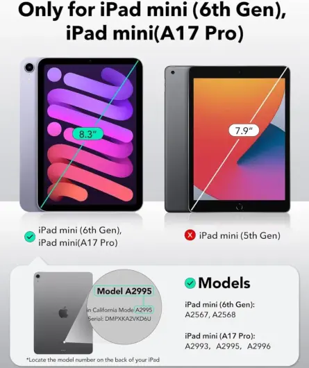 ESR iPad Mini 7/6 Screen Protector Tempered Glass met Montageframe (2-Pack) afbeelding 2