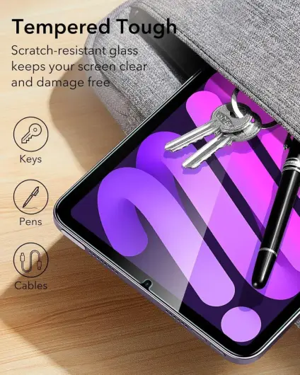 ESR iPad Mini 7/6 Screen Protector Tempered Glass met Montageframe (2-Pack) afbeelding 4