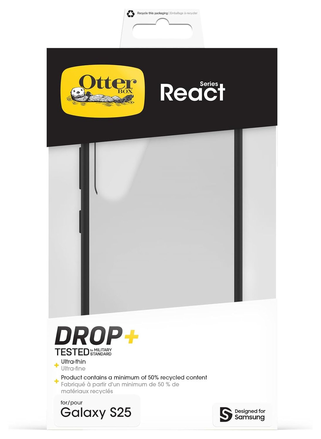 OtterBox React Samsung Galaxy S25 Hoesje Back Cover Zwart afbeelding 8