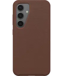 OtterBox Symmetry Cactus Leather Samsung Galaxy S25 Plus Hoesje Leer Bruin