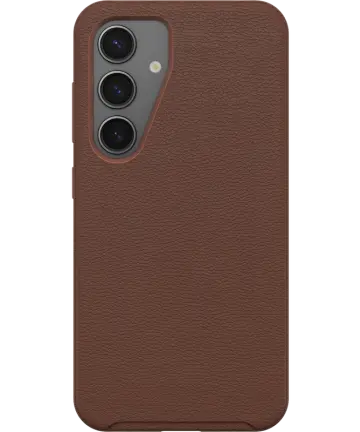 OtterBox Symmetry Cactus Leather Samsung Galaxy S25 Plus Hoesje Leer Bruin Hoesjes