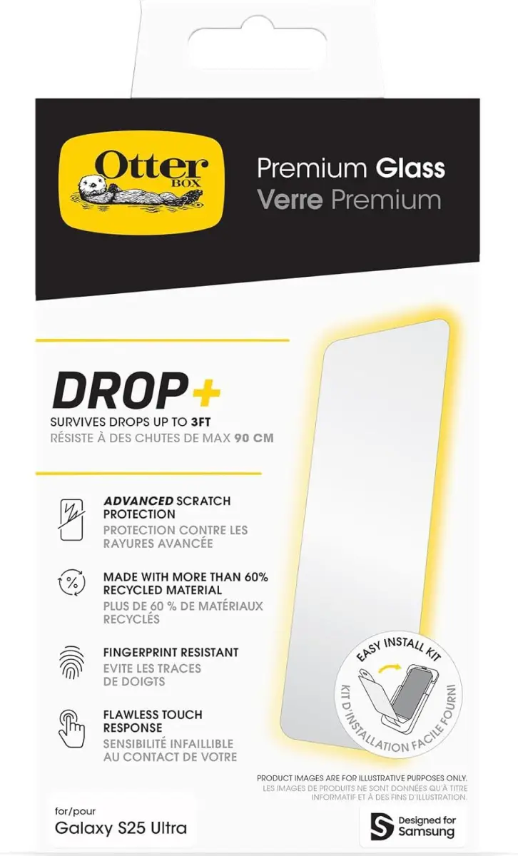 OtterBox Premium Glass Samsung Galaxy S25 Ultra Screen Protector Case Friendly afbeelding 2