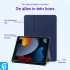Apple iPad 10.2 (2019/2020/2021) Hoes Luxe Tri-Fold Book Case Kunst Leer Blauw afbeelding 5