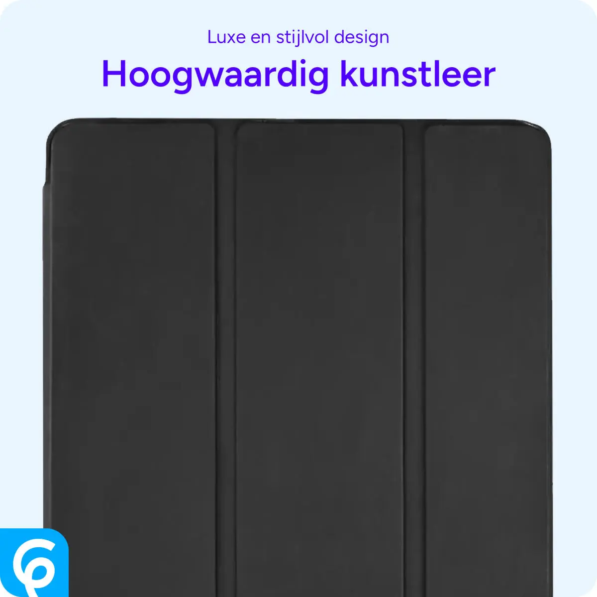 Samsung Galaxy Tab A 10.1 (2016) Hoes Luxe Tri-Fold Book Case Kunst Leer Zwart afbeelding 6