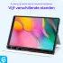 Samsung Galaxy Tab A 10.1 (2019) Hoes Luxe Tri-Fold Book Case Kunst Leer Blauw afbeelding 5